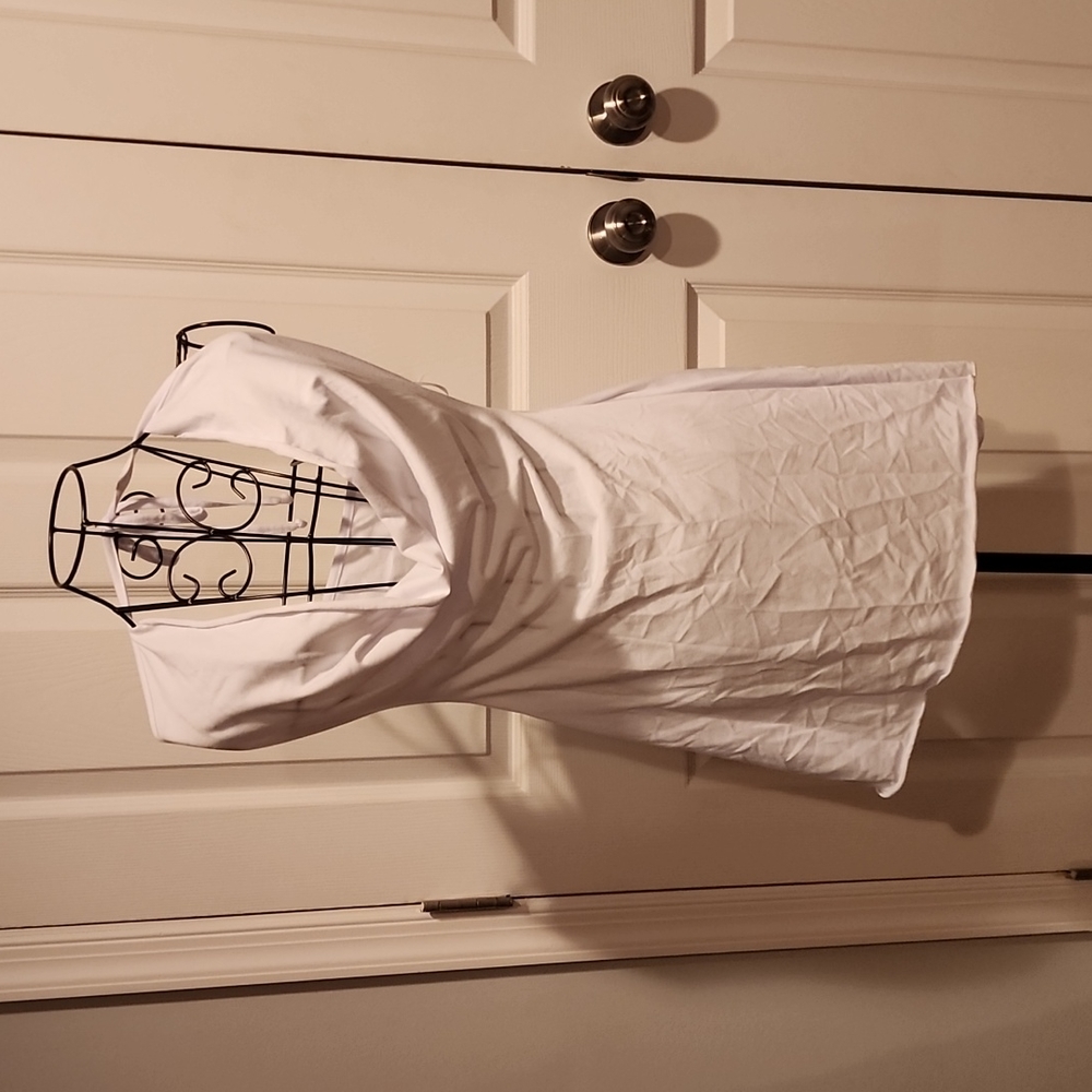 White swoop neck dress